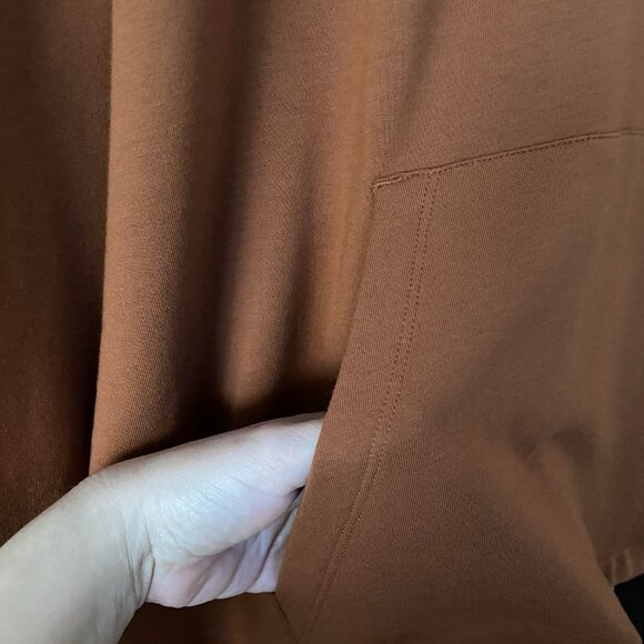 Knix Good To Go Oversized Half Zipper Hoodie in Caramel Brown Size XL - Picture 7 of 10